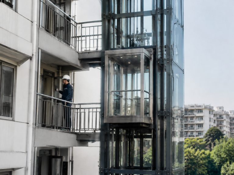 鄂州旧楼加建观光电梯